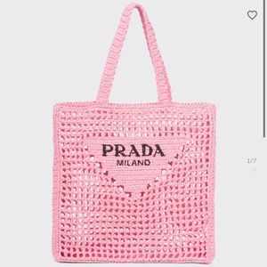 Prada Pink Knit Tote Bag